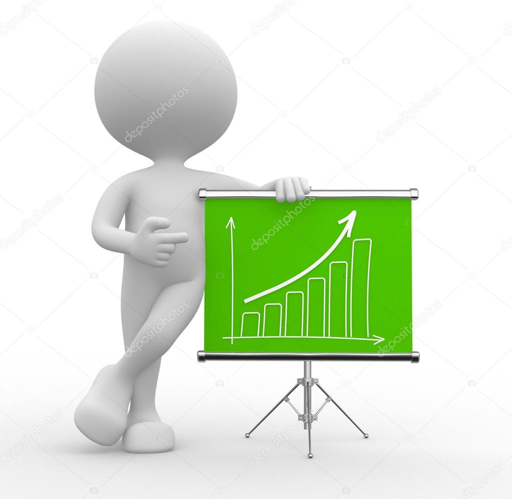 Flipchart i finansowych wykresu — Zdjęcie stockowe © orlaimagen 94183526