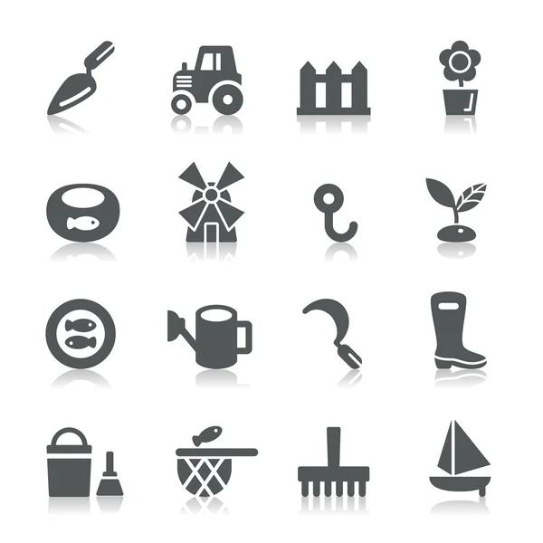 Agriculture and Fisheries Icons — Stock Vector