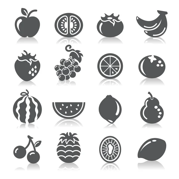 Iconos de frutas — Vector de stock