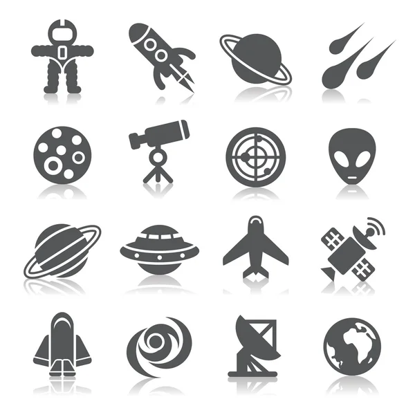 Iconos de elementos espaciales — Vector de stock