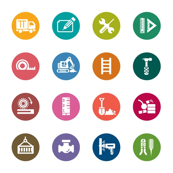 Construction Color Icons — Stock Vector