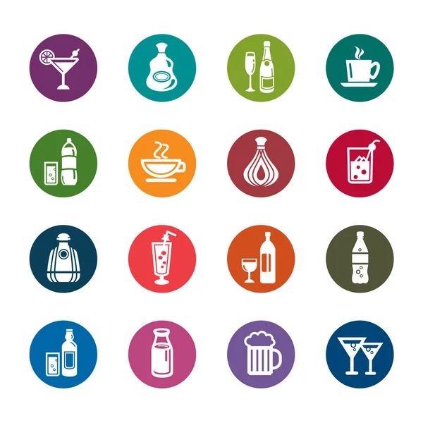 Drinks Color Icons — Stock Vector