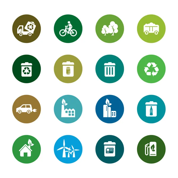 Environmental Protection Color Icons — Stock Vector