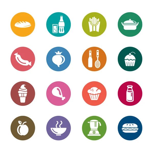 Żywność i napoje kolor ikony — Wektor stockowy