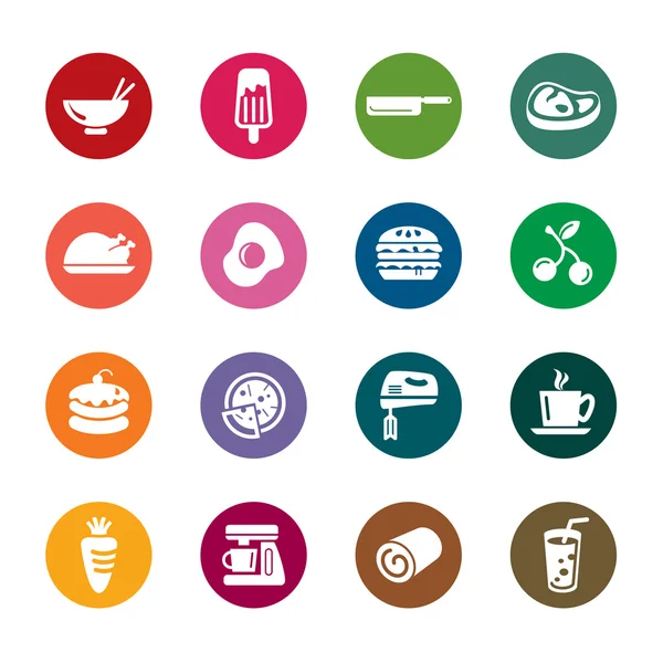 Alimentos y Bebidas Iconos de Color — Vector de stock