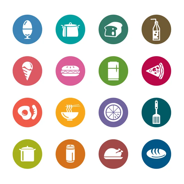 Alimentos y Bebidas Iconos de Color — Vector de stock