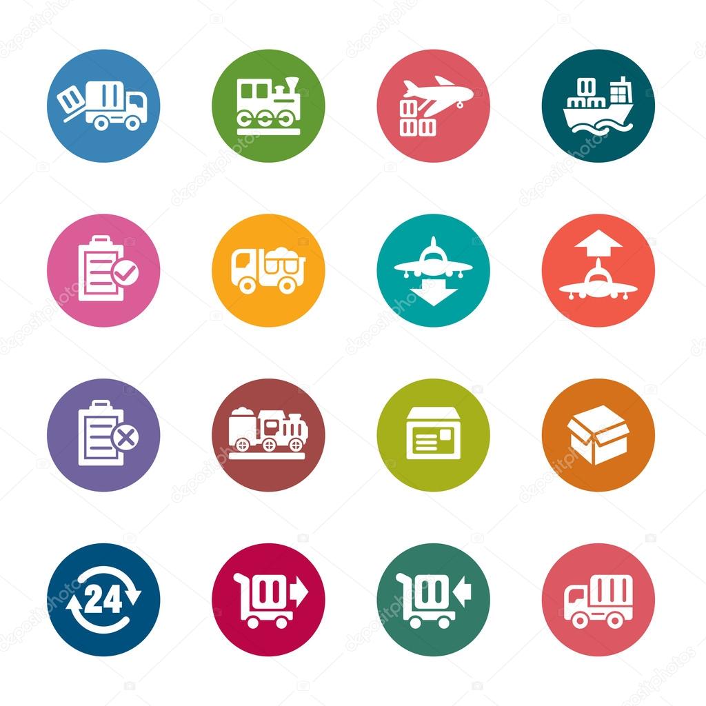 Logistics and Transport Color Icons