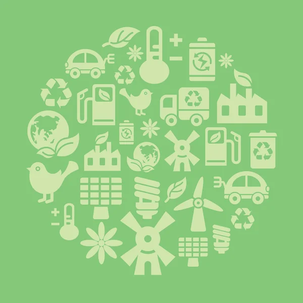 Иконы охраны окружающей среды в форме круга Лицензионные Стоковые Векторы