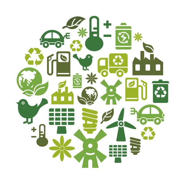 Иконы охраны окружающей среды в форме круга Лицензионные Стоковые Иллюстрации