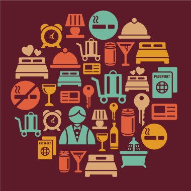 Hotel simgeler daire şeklinde