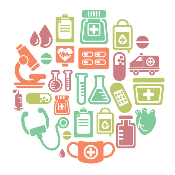Медицинские иконы в форме круга
