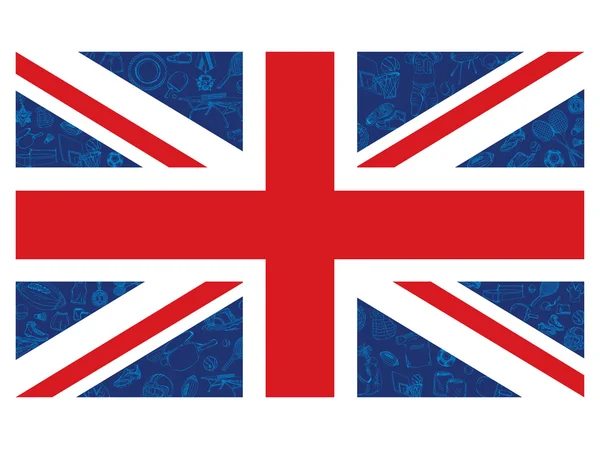 Bandera de Inglaterra con elementos olímpicos — Vector de stock