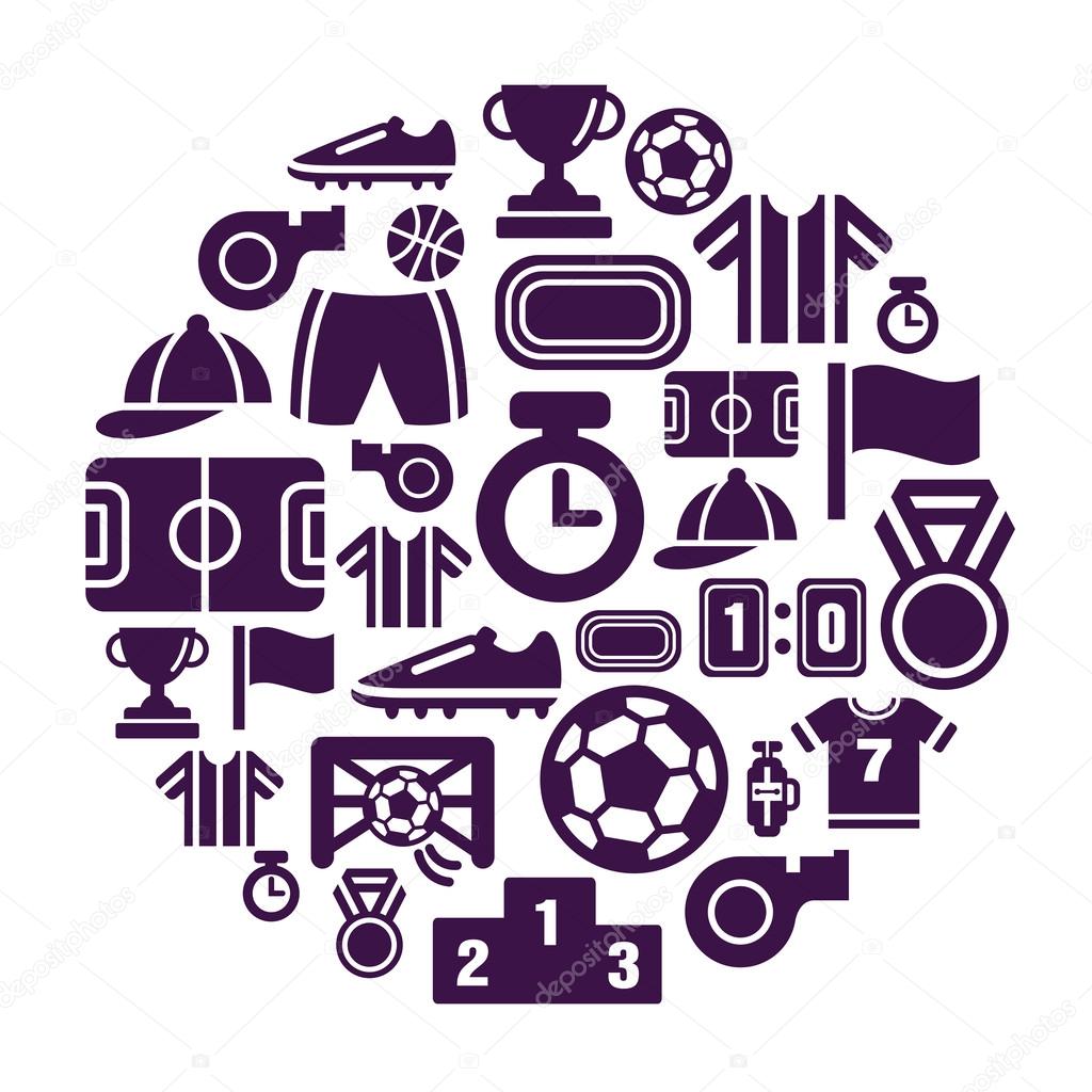 Sport Competition Icons in Circle Shape