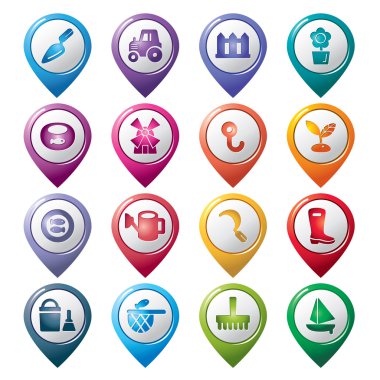 Tarım ve balıkçılık işaretçisini simgeler