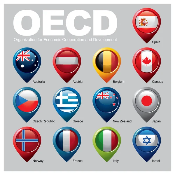 Países miembros de la OCDE - Tercera parte — Vector de stock