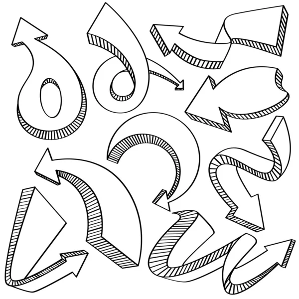 Flèches et directions Icônes Collection — Image vectorielle