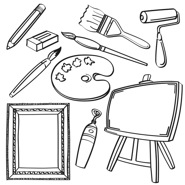 Colección de herramientas de dibujo — Vector de stock