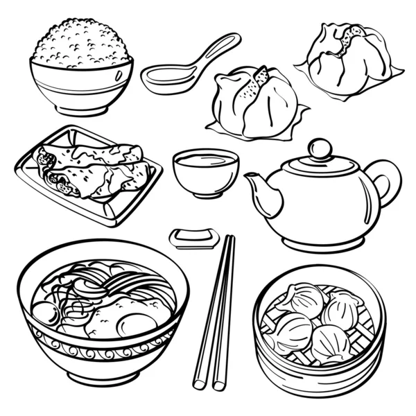 Asian food Collection — Stock Vector