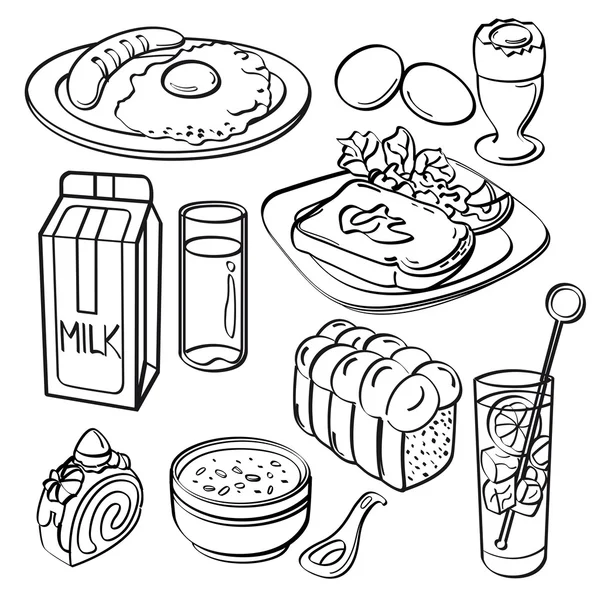 Breakfast Set Collection — Stock Vector