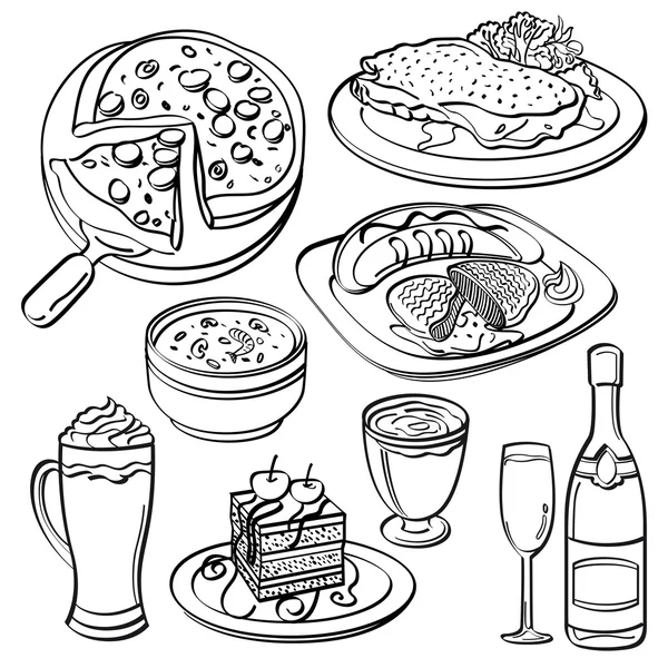 Diner set collectie — Stockvector