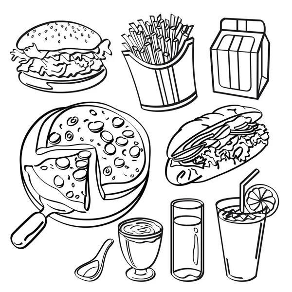 Recogida de comida rápida — Vector de stock