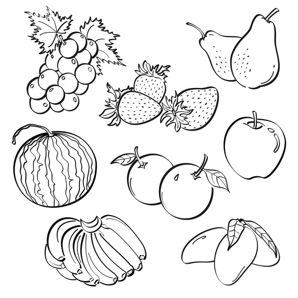 Conjunto de frutas — Archivo Imágenes Vectoriales