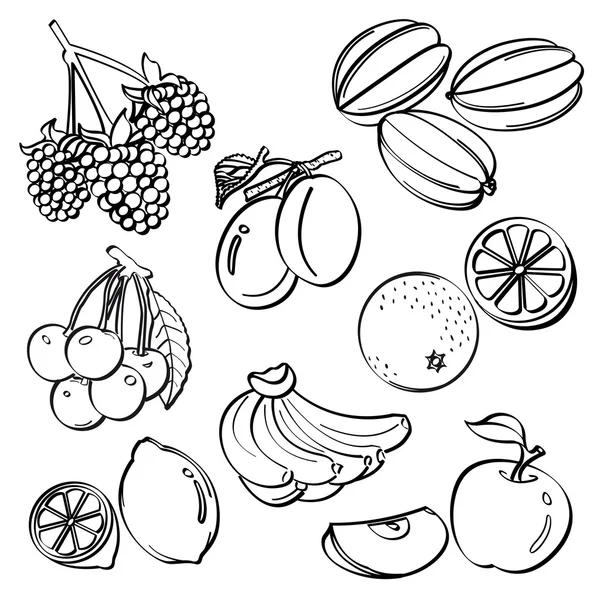 Fruit set — Stockvector