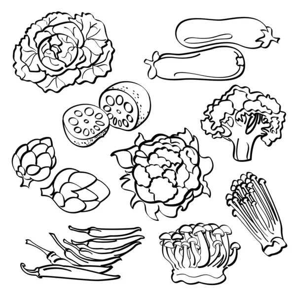 Conjunto de verduras — Archivo Imágenes Vectoriales