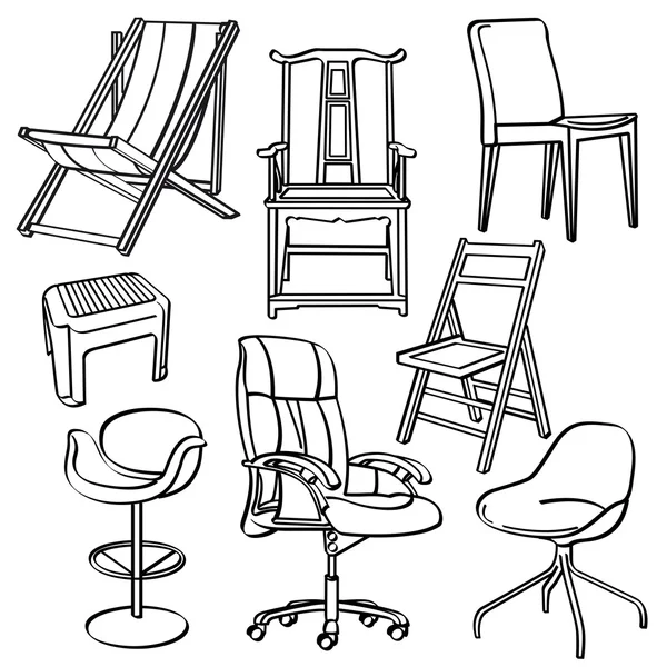 Collection de chaises — Image vectorielle