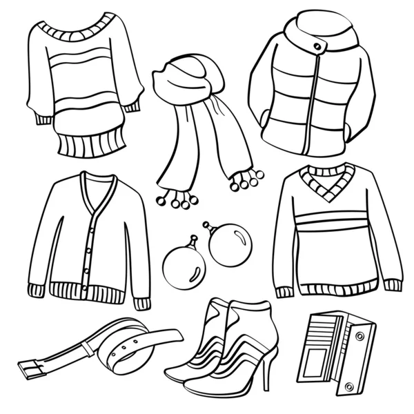 衣類および付属品 — ストックベクタ