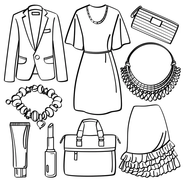 Vêtements et accessoires — Image vectorielle