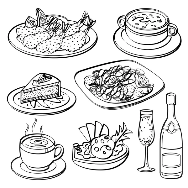 Diner set collectie Rechtenvrije Stockillustraties