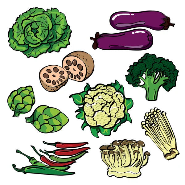 Vegetable Color Set Vector Graphics