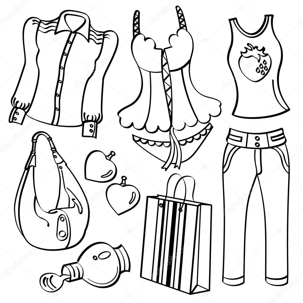 Ladies Clothing and Accessories Stock Vector by