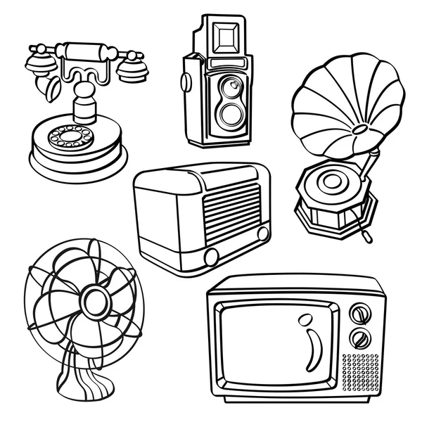 Vintage Electric Appliances — Stock Vector