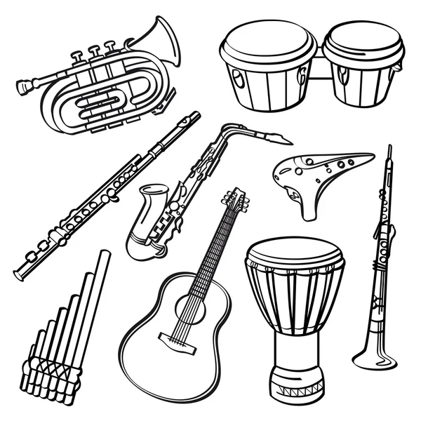 Instrumentos musicales — Vector de stock