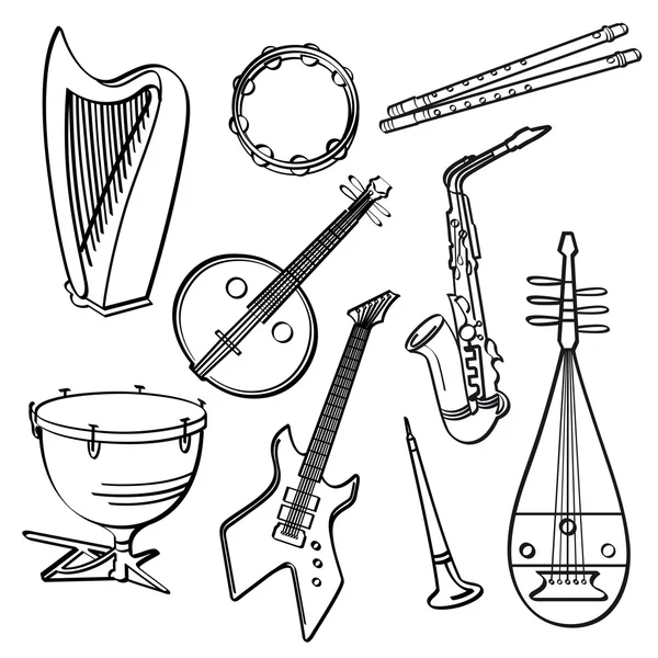 Instrumentos musicais — Vetor de Stock