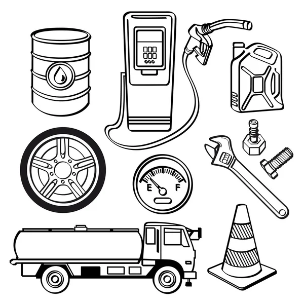 Oil industry Icon Set — Stock Vector