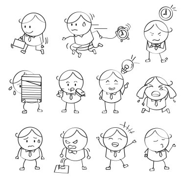 Businessman Emotion Illustrations vector Businessman Emotion Illustrations vector