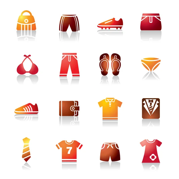 Clothing and Accessories Colorful Icons — Stock Vector