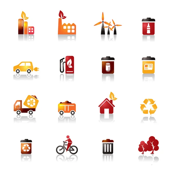 Environmental Protection Colorful Icons — Stock Vector