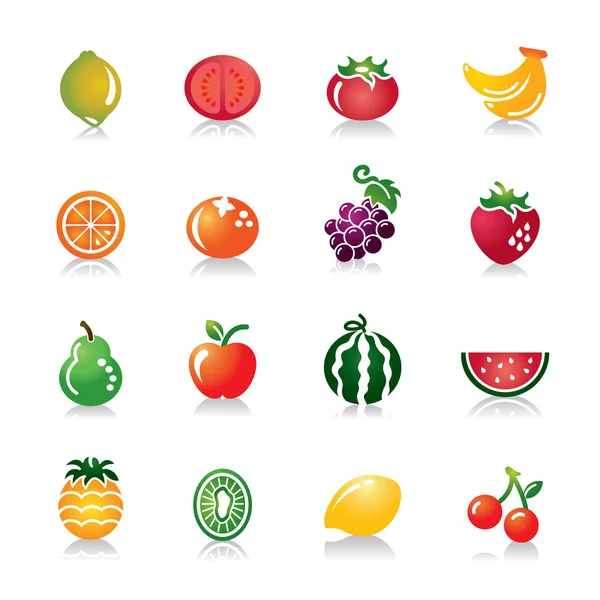 Fruits Colorful Icons — Stock Vector