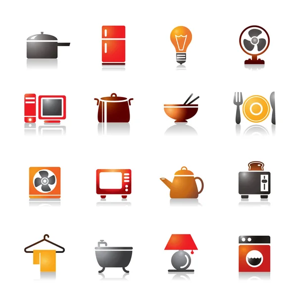 Houseware Colorful Icons — Stock Vector