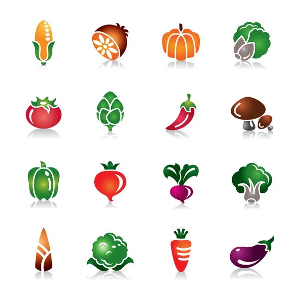 Vegetables Colorful Icons — Stock Vector