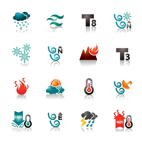 Weather Colorful Icons — Stock Vector