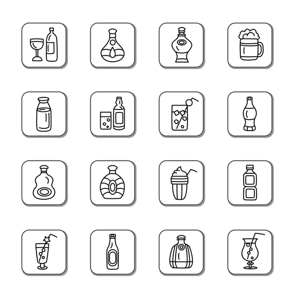 Напої doodle іконки — стоковий вектор