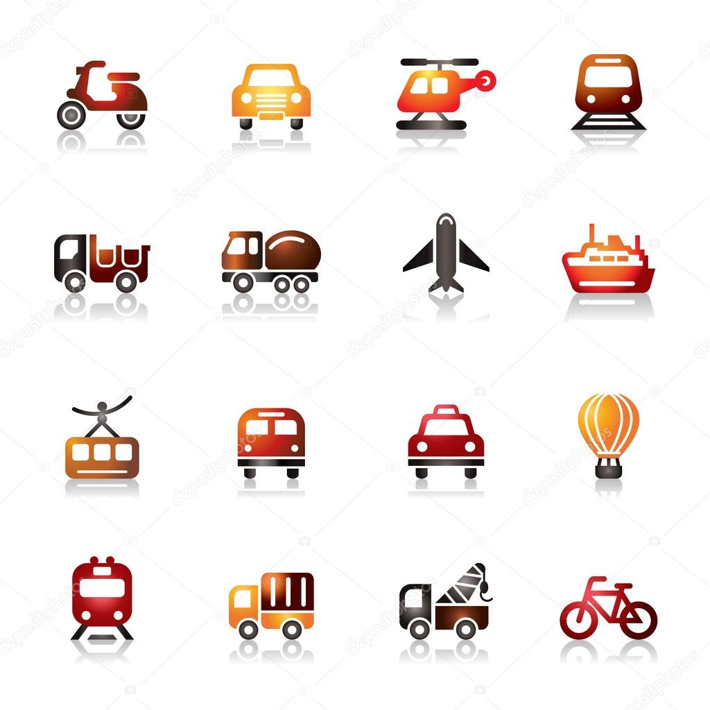 Transportation Colorful Icons