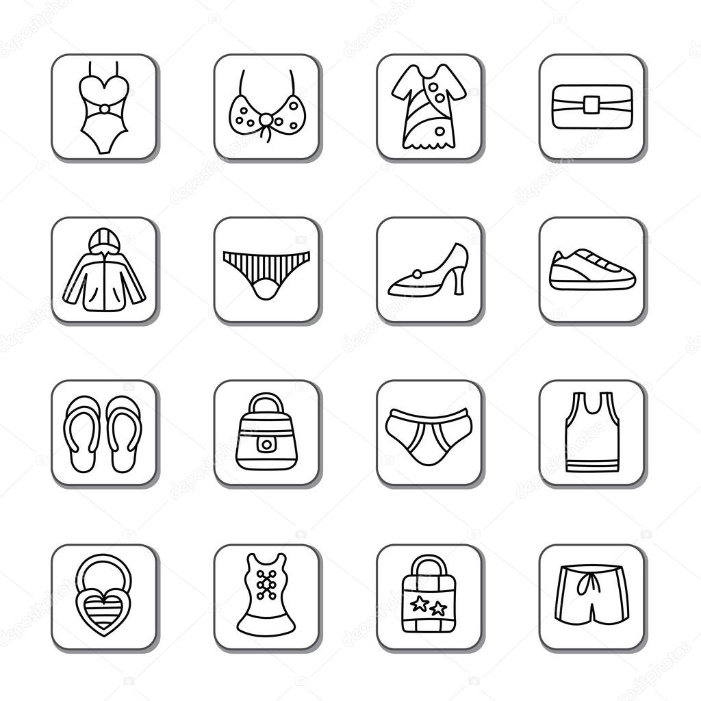 Clothing and Accessories Doodle Icons