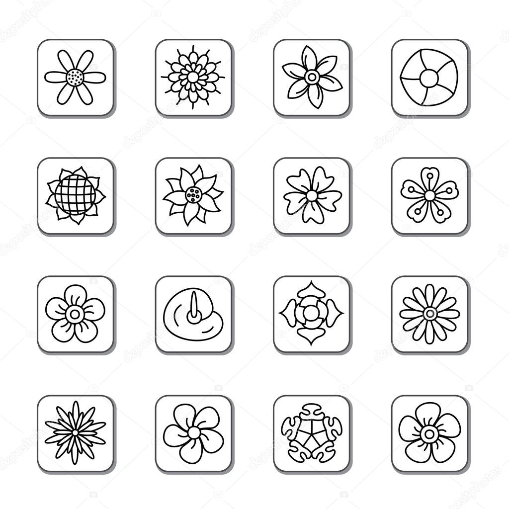 Flowers Doodle Icons