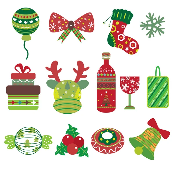 Kerst element iconen — Stockvector